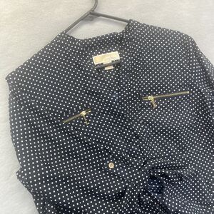 Michael Kors Womens Top Size M Black With White Polka Dots